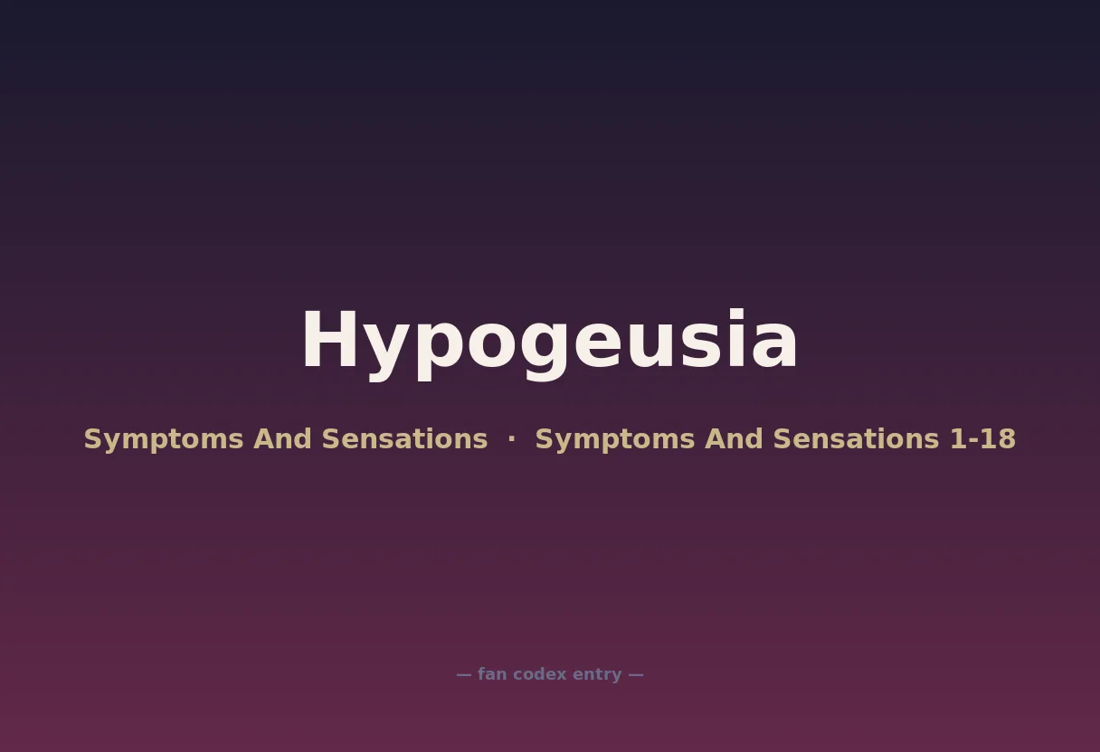 Hypogeusia